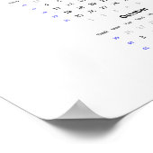 Calendrier cœurs 2022 Poster - Lundi en premier (Coin)