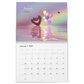Calendrier Cœurs de pierre de naissance et ballons (Jan 2027)