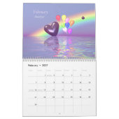 Calendrier Cœurs de pierre de naissance et ballons (Feb 2027)