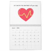 Calendrier Coeurs et phrases d'inspiration (Mar 2026)