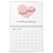 Calendrier Coeurs et phrases d'inspiration (Feb 2027)