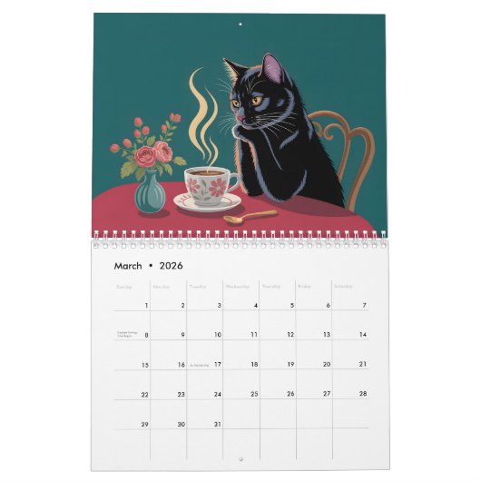 Calendrier Coffee Cats (Mar 2026)