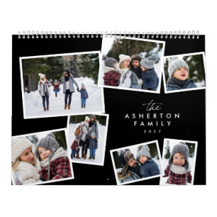 Calendrier Collage de photos de famille moderne et élégant en