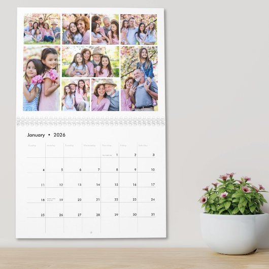 Calendrier Collage de photos de grands-parents simple