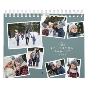 Calendrier Collage de photos sarcelle album de famille