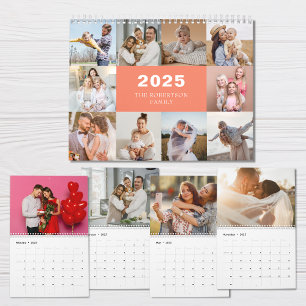 Calendrier Collage personnalisé Photo de famille moderne 2025