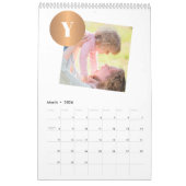 Calendrier Collage photo de famille 2026 monogrammed orange (Mar 2026)