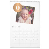 Calendrier Collage photo de famille 2026 monogrammed orange (Feb 2026)