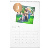 Calendrier Collage photo de famille 2026 monogrammed orange (Jan 2026)