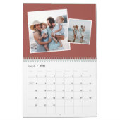 Calendrier Collage photo de famille fun en terre cuite modern (Mar 2026)