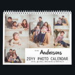 Calendrier Collage photo de famille moderne personnalisé<br><div class="desc">Le design comprend 6 de vos photos préférées sur le devant et 1 photo pour chaque page de mois.</div>
