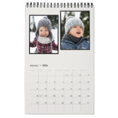 Calendrier Collage photo de famille monogramme rustique noir  (Jan 2026)