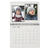 Calendrier Collage photo de famille monogramme rustique noir (Jan 2026)