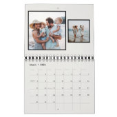 Calendrier Collage photo de famille monogramme rustique noir (Mar 2026)
