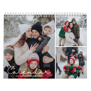 Calendrier Collage photo de famille personnalisé élégant simp