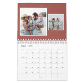 Calendrier Collage photo de famille rustique terre cuite mono (Mar 2026)
