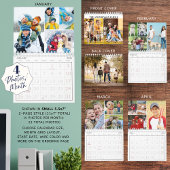 Calendrier Collage Photo Simple 2026 4 Par Mois