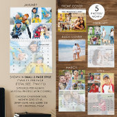 Calendrier Collage Photo Simple 5 Par Mois Sur Mesure