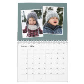 Calendrier Collage photo turquoise famille scrapbook (Jan 2026)