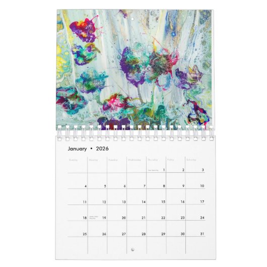 Calendrier Collection Abstraite peinture d'art flu (Jan 2026)