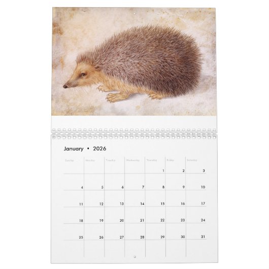 Calendrier COLLECTION D'ART FINE / Dessins Animaux 2017 (Jan 2026)