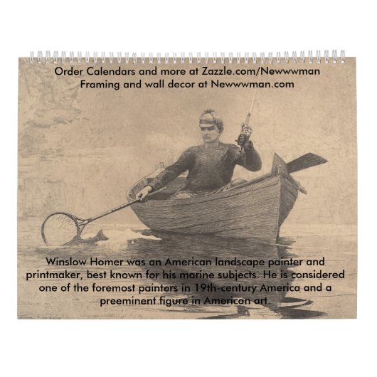 Calendrier Collection I de Winslow Homer (Dos)