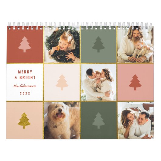 Calendrier Collection photo moderne Pastel & Gold Christmas T (Protection)