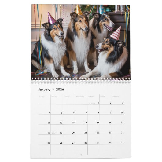 Calendrier Collie Calendar (Jan 2026)