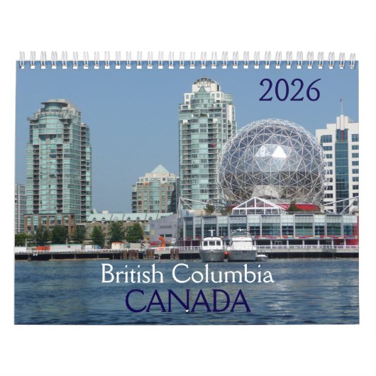 Calendrier Colombie-Britannique Canada 2026 (Protection)