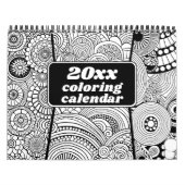 Calendrier Coloration Abstraite moderne - Blanc noir (Protection)