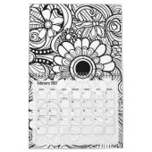 Calendrier Coloration Abstraite moderne - Blanc noir (Feb 2027)