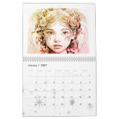 Calendrier coloré de 12 mois (Jan 2027)