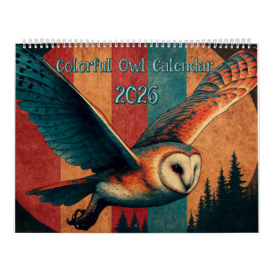 Calendrier coloré de hibou 2026