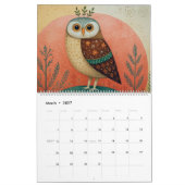Calendrier coloré de hibou 2026 (Mar 2027)