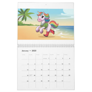 Calendrier coloré de la collection Unicorn