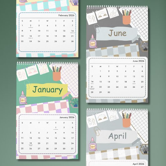 Calendrier Coloré Mignon 2026