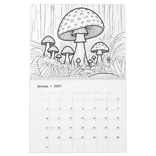 Calendrier Coloriez vous-même (Jan 2027)