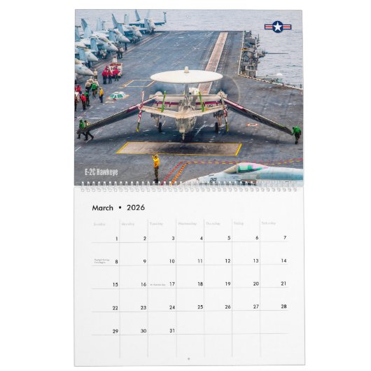 Calendrier COMBAT HAWKEYE - US Naval E-2 Hawkeye (Mar 2026)