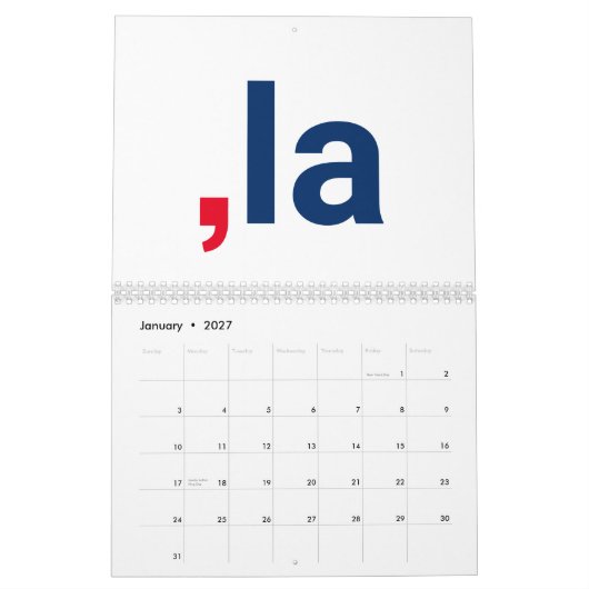 Calendrier Comma La kamala drôle prononciation patriotique (Jan 2027)