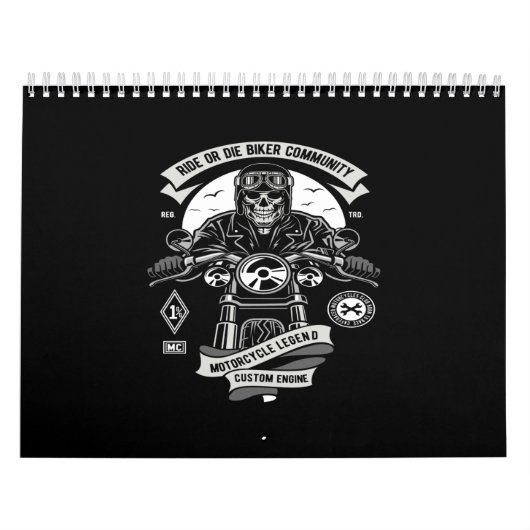 Calendrier communauté moto ride or die biker légende (Protection)