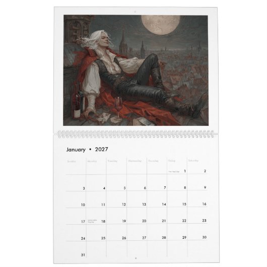 Calendrier Compagnons de Fanart de Baldur's Gate 2026 (Jan 2027)