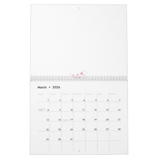 Calendrier Conception abstraite de plusieurs formes de fleurs (Mar 2026)