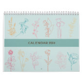 CALENDRIER CONCEPTION D'ART SIMPLE EN LIGNE DE FLEURS | RETRO (Protection)