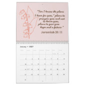 CALENDRIER CONCEPTION D'ART SIMPLE EN LIGNE DE FLEURS | RETRO (Jan 2027)