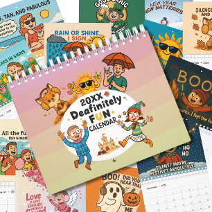 Calendrier Conception de dessin animé Quirky Deaf Awareness