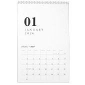 Calendrier Conception de Luxe Simple (Jan 2027)