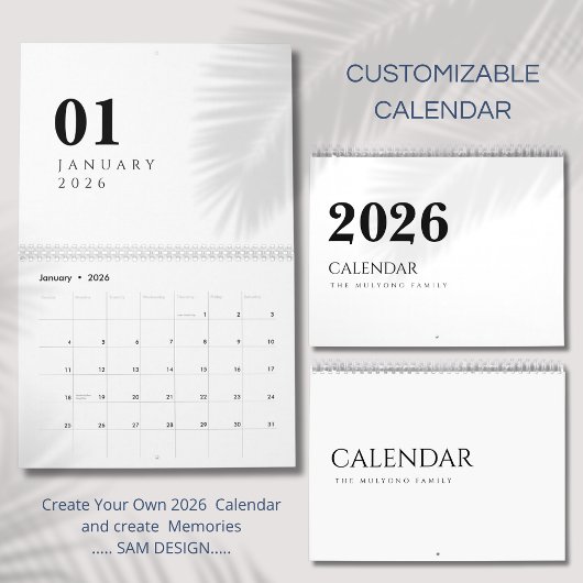 Calendrier Conception de Luxe Simple