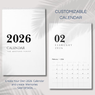 Calendrier Conception de Luxe Simple