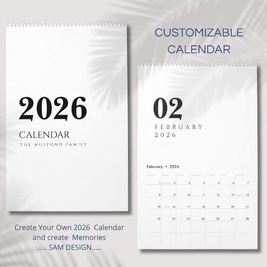 Calendrier Conception de Luxe Simple