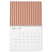 Calendrier Conception de motif à rayures désertiques boho (Feb 2027)